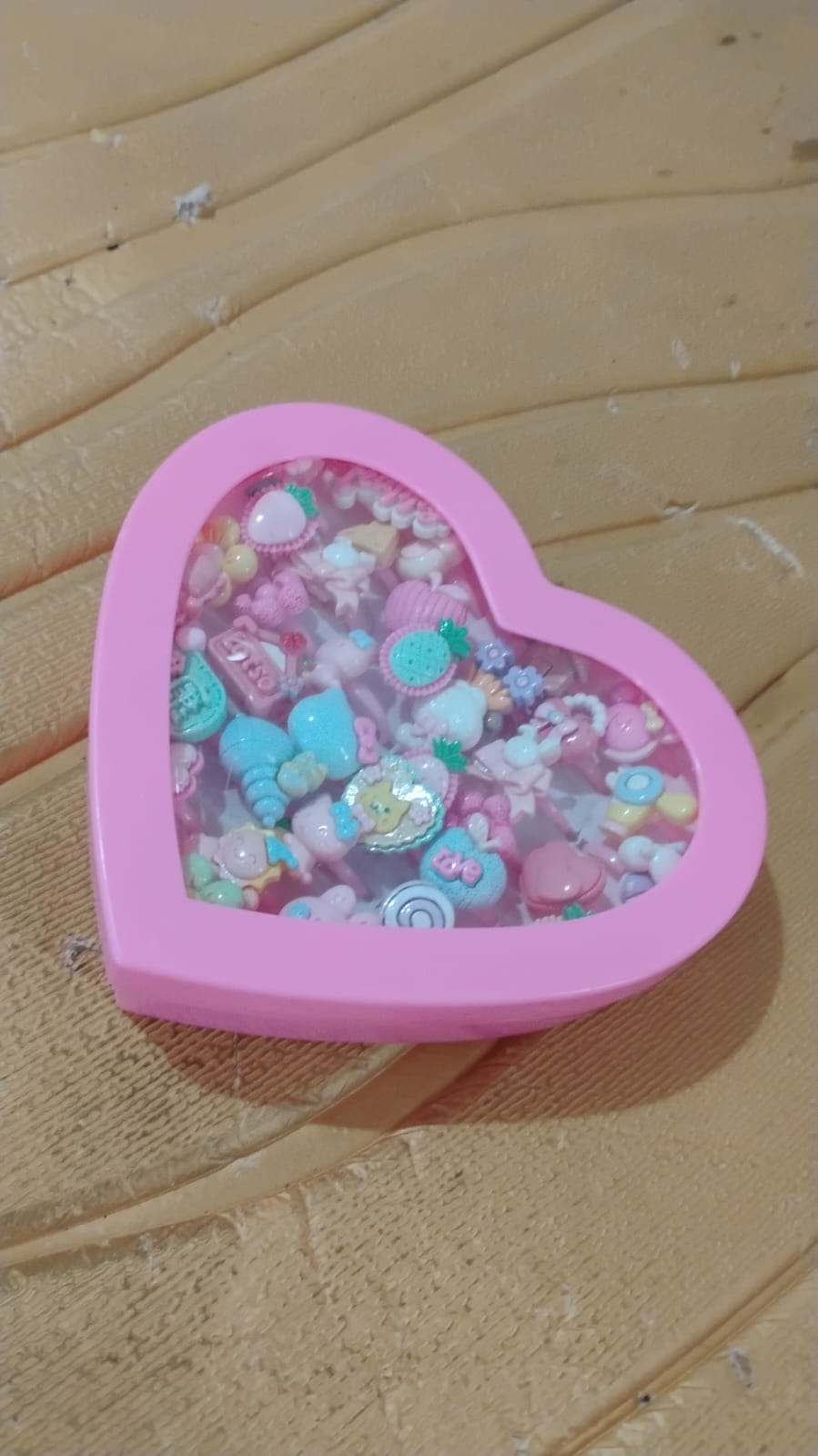 Adorable Playful Decorative Rings For Children In Heart Shaped Storage Box (35 Pcs Aprpox Adorable Playful Decorative Rings For Children In Heart Shaped Storage Box (35 Pcs Aprpox